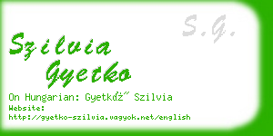 szilvia gyetko business card